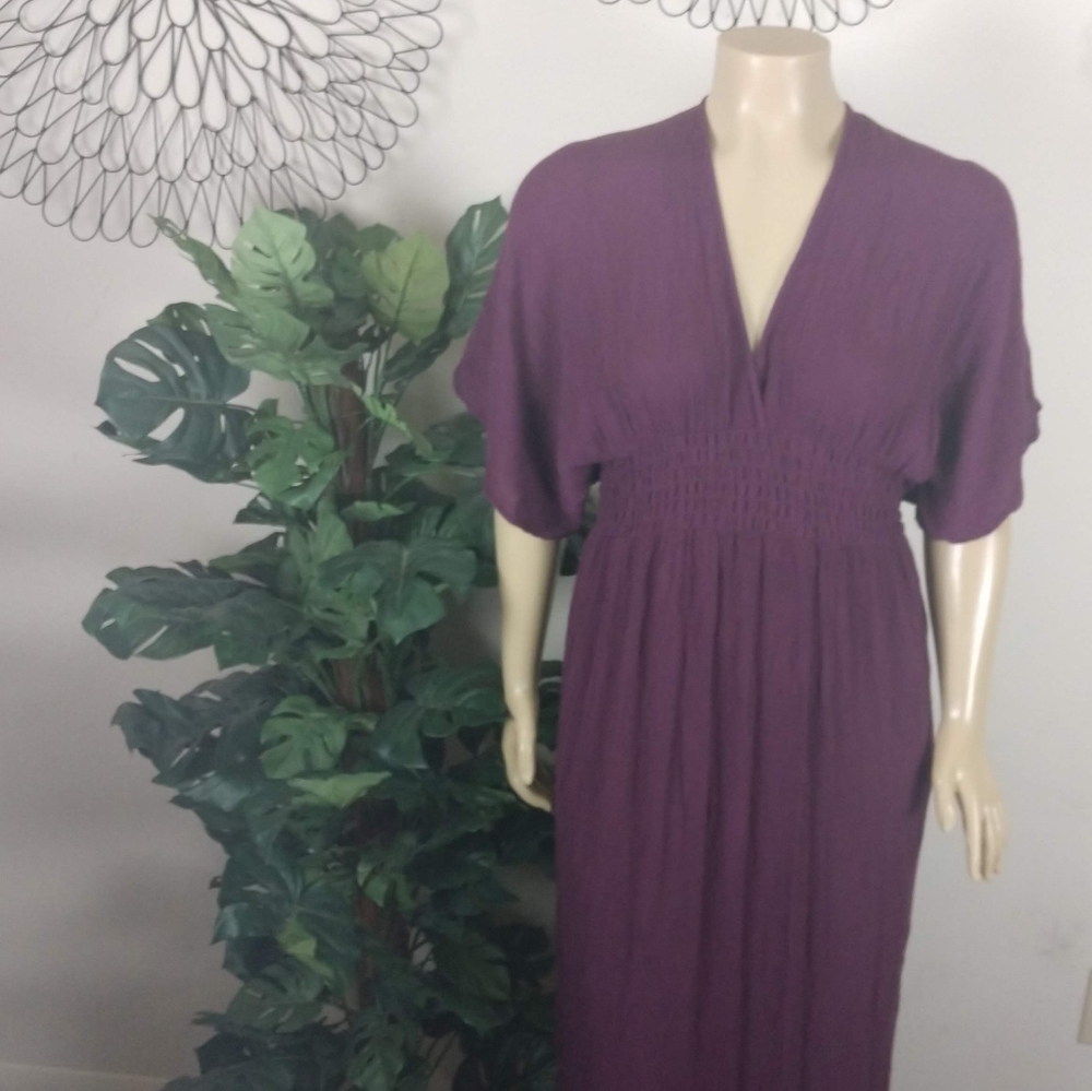 Love Stitch/Gauze Kimono Maxi Dress